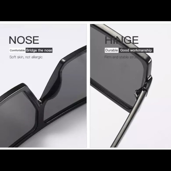 “PRICE. DROP” Oversized Black Glossy Square Sunglasses - Picture 5 of 5